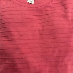 Liz Claiborne Pink Ribbed Crewneck Short Sleeve